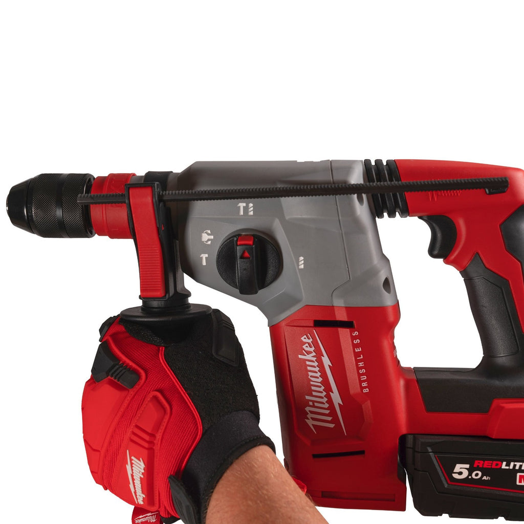 Milwaukee M18BLHX-501X 18v Brushless 4 Mode 26mm SDS-Plus Hammer, Fixtec Chuck
