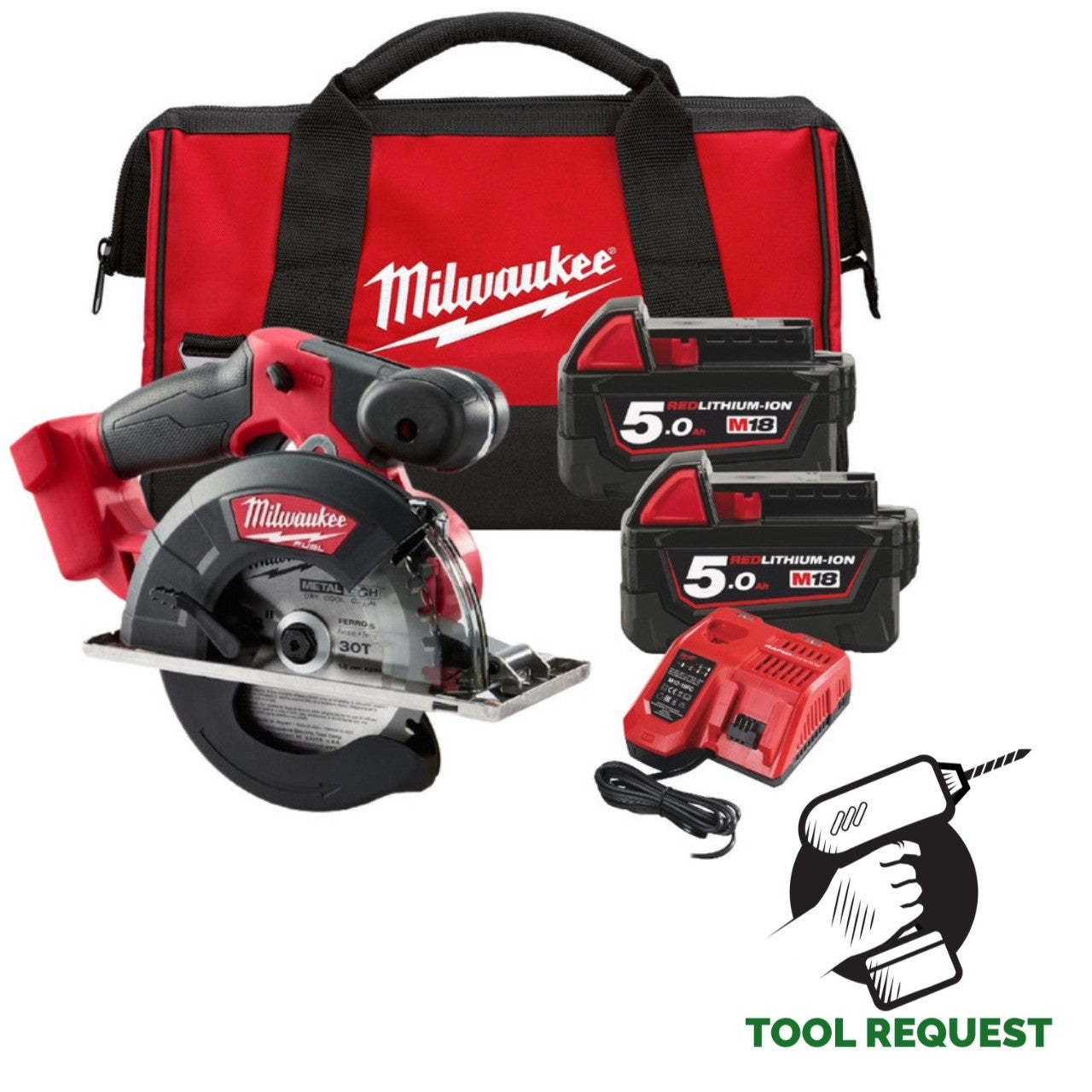 Milwaukee M18FMCS-502B 18v 150mm M18 Fuel Metal Saw Kit, 2 x 5.0Ah Batts, Charge