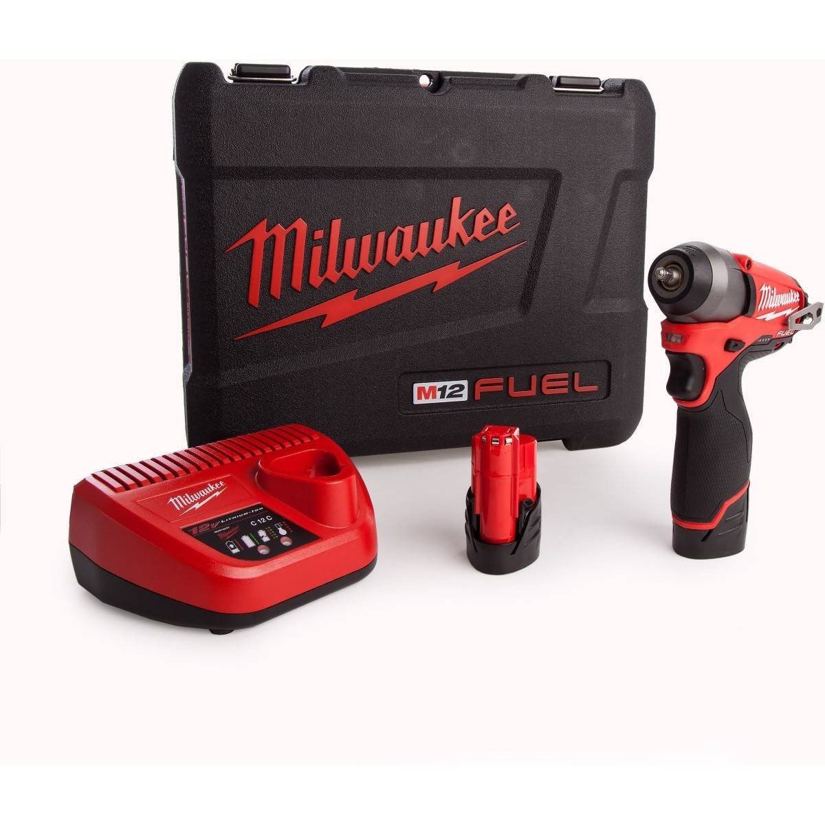Milwaukee M12BIW14-202C 12V 1/4" Compact Impact Wrench Kit (2 x 2.0Ah RedLithium
