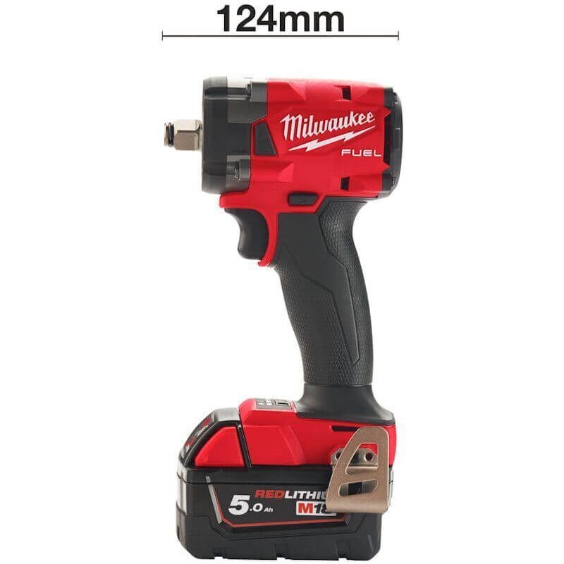 Milwaukee M18FIW2F12-0 18V Fuel 1/2" Compact Impact Wrench with M18B5 5.0Ah Batt