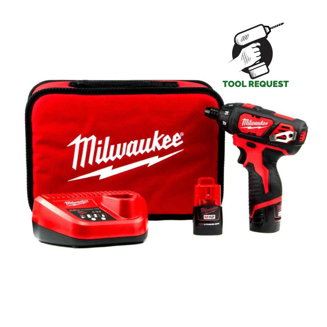 Milwaukee M12SET1D-152B 12v Sub-Compact Screwdriver 2 x 1.5ah Li-ion
