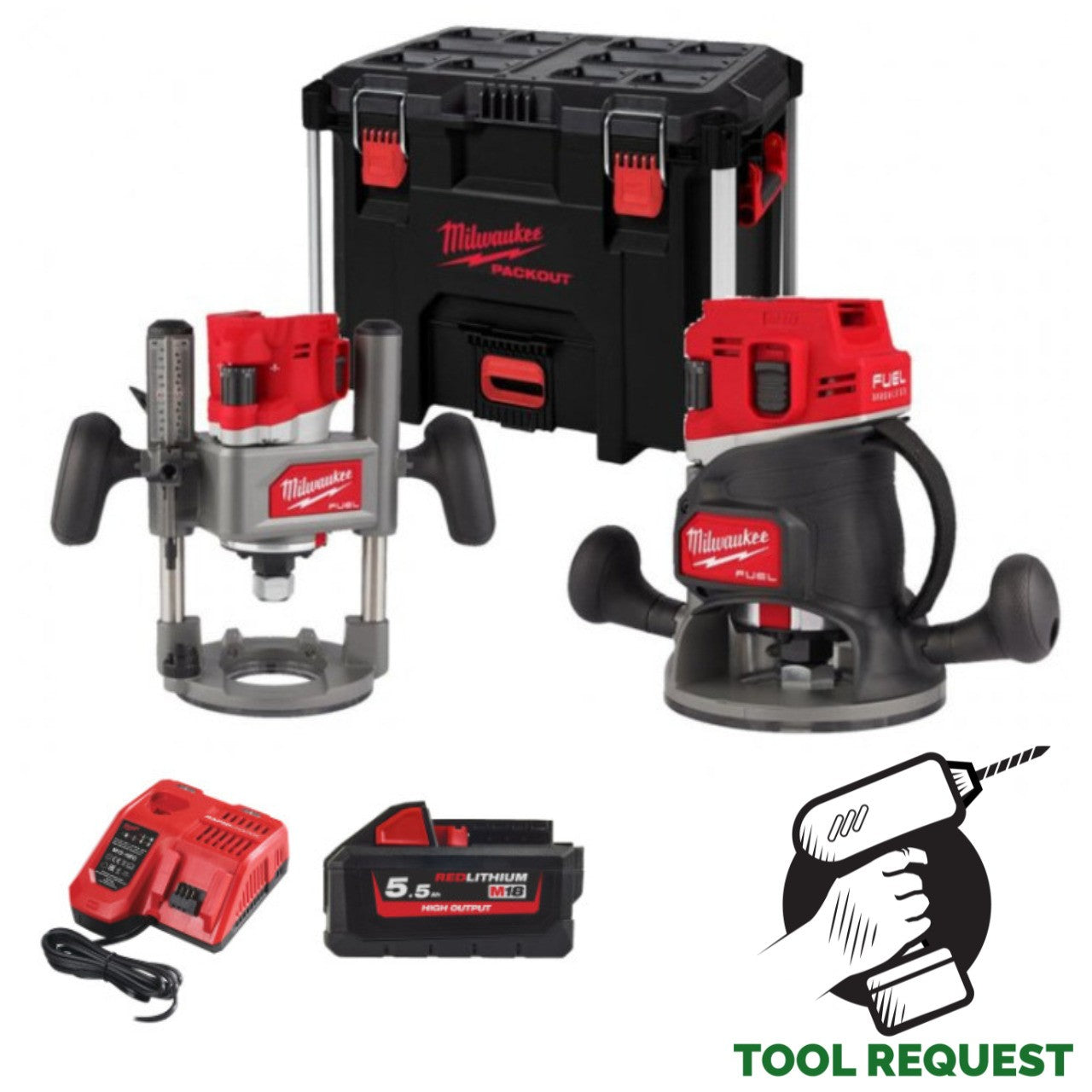 Milwaukee M18FR12KIT-551P 18v Fuel Router In Packout Case - 5.5 Ah High output