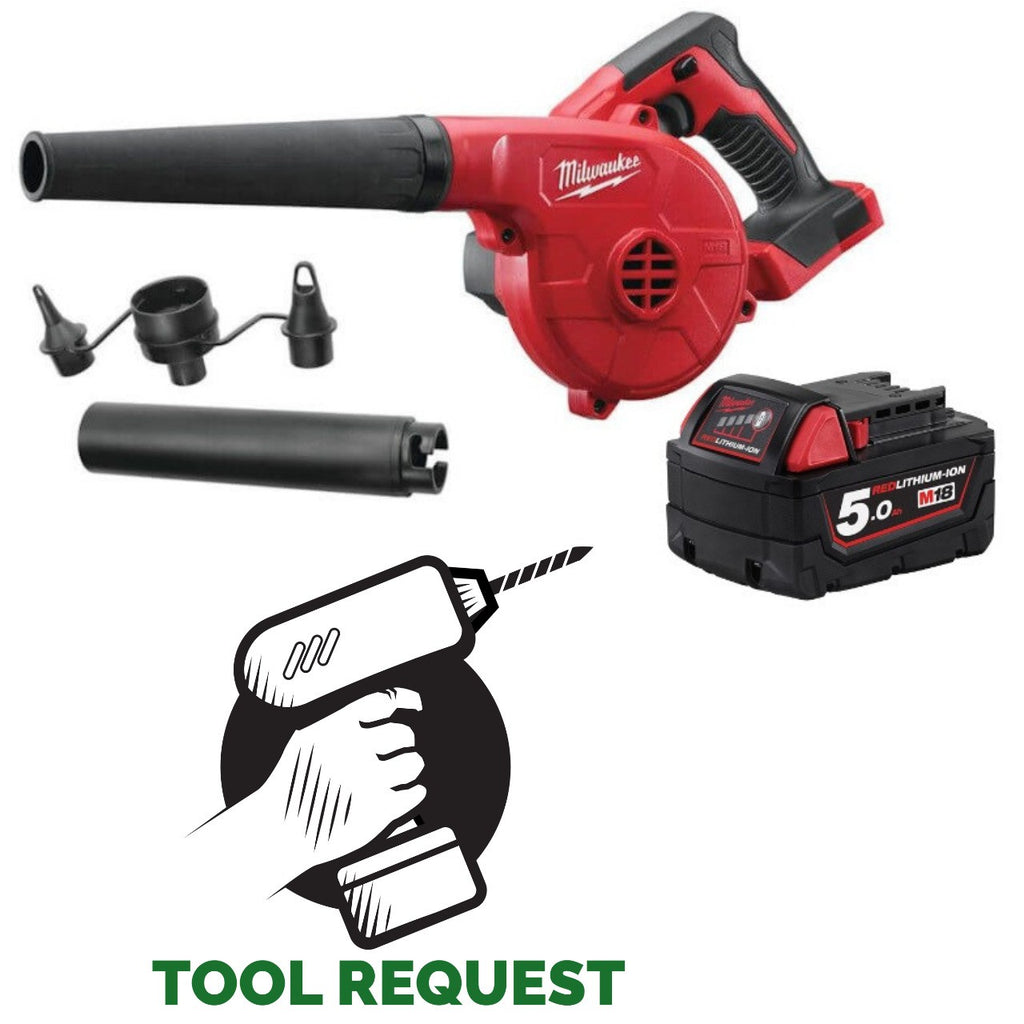 Milwaukee M18BBL-0 18V Compact Blower (Body Only) & M18B5 5.0Ah Battery