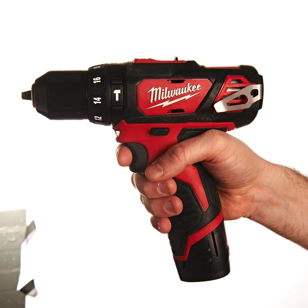 Milwaukee M12BPD-202C 12v Sub Compact Hammer Drill Kit - 2 x 2.0ah Batteries