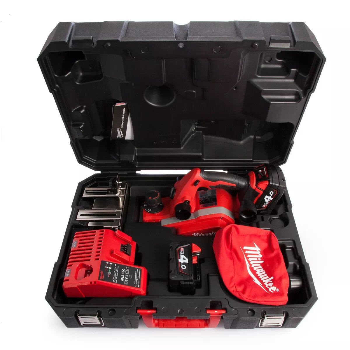 Milwaukee M18BP-402C 18V 82mm Planer 2x 4.0Ah Batteries, Charger and Case