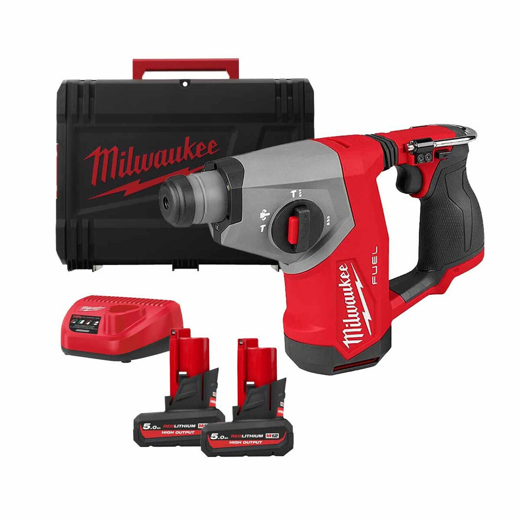 Milwaukee M12FHAC16-502X 12v Fuel 16mm Compact SDS+ Hammer Drill Kit - 2 x 5.0ah