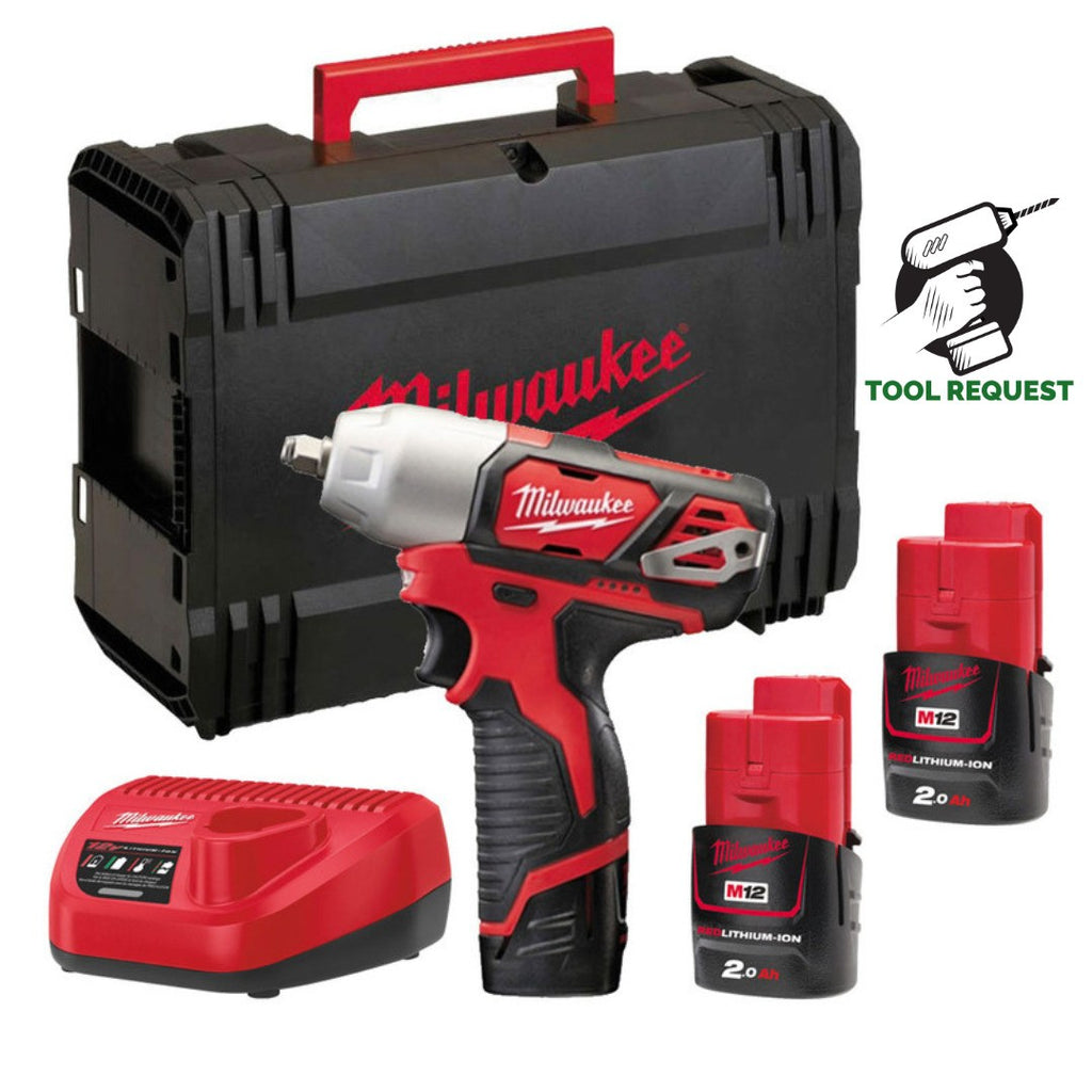 Milwaukee M12BIW38-202C 12V 3/8" Impact Wrench Kit 2 x2.0Ah Batts, Charger, Case