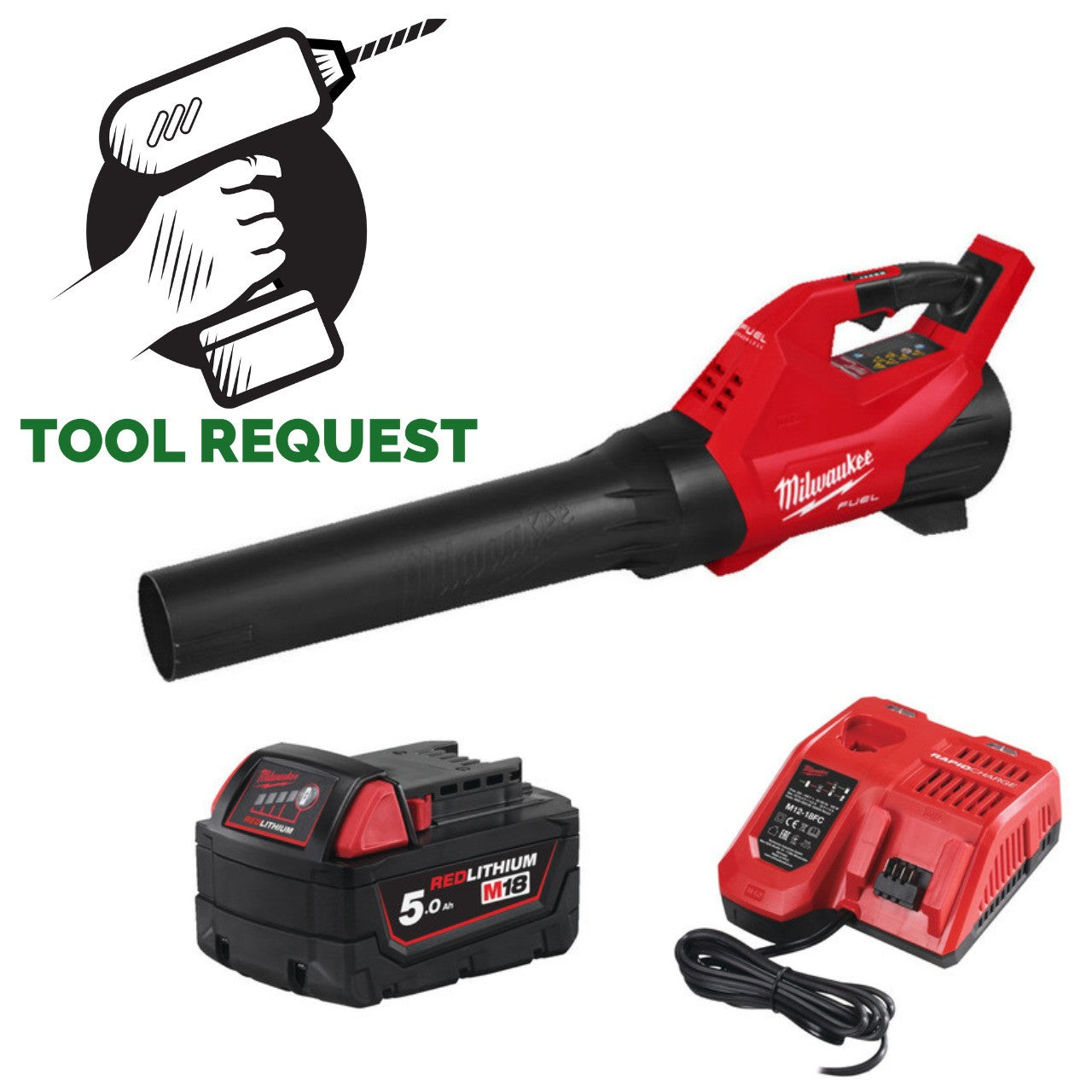 Milwaukee M18FBLG3-0 18v Fuel Gen 3 Blower Kit With 1 x 5.0ah Battery & Charger