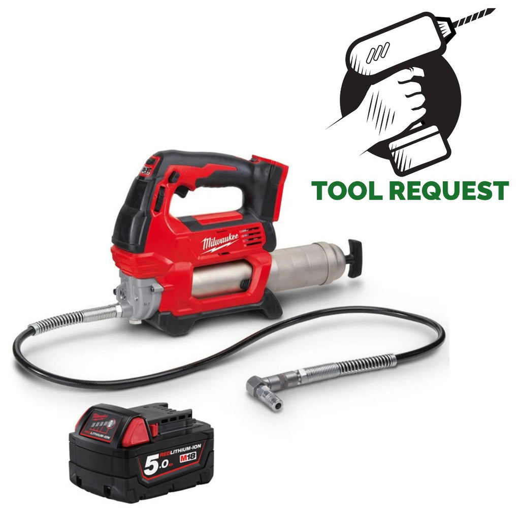 Milwaukee M18GG-0 18V Heavy Duty Grease Gun (Body Only) & 5.0Ah Battery