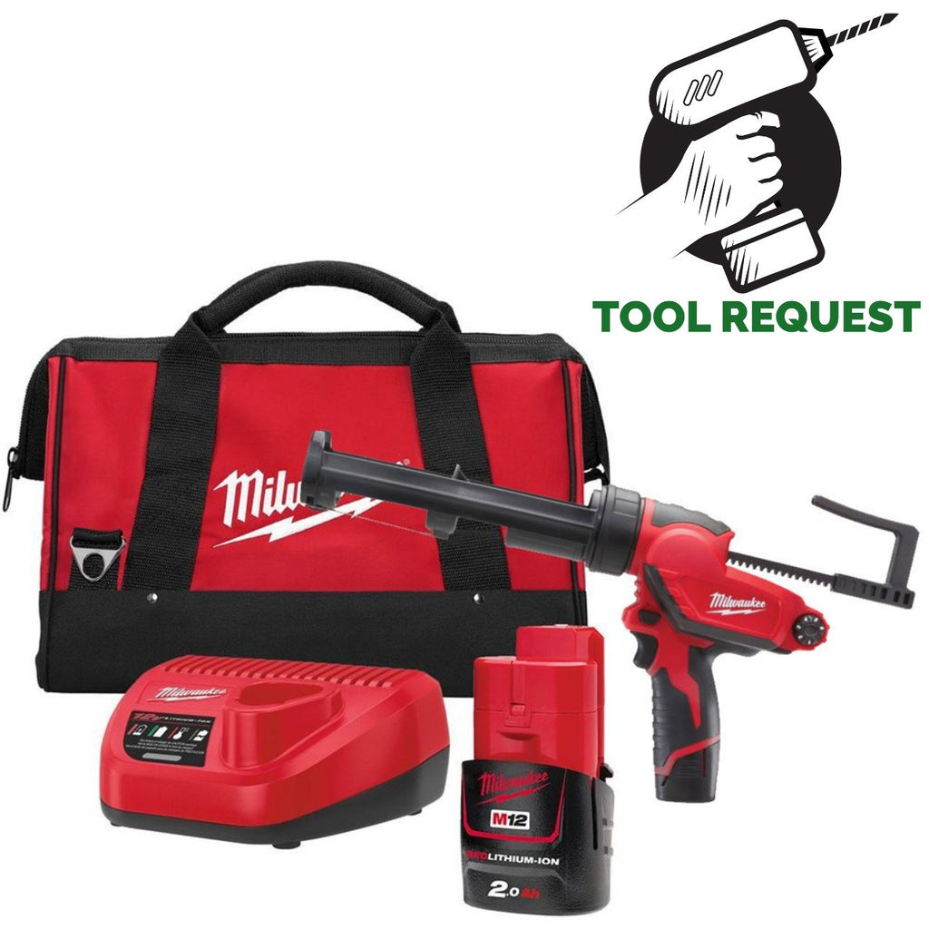 Milwaukee M12 PCG/310C-201B 12v 2.0Ah Li-Ion 310ml Caulking Gun