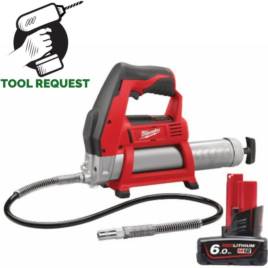 Milwaukee M12GG-0 12V Cordless Grease Gun (Body Only) & 6.0Ah Battery
