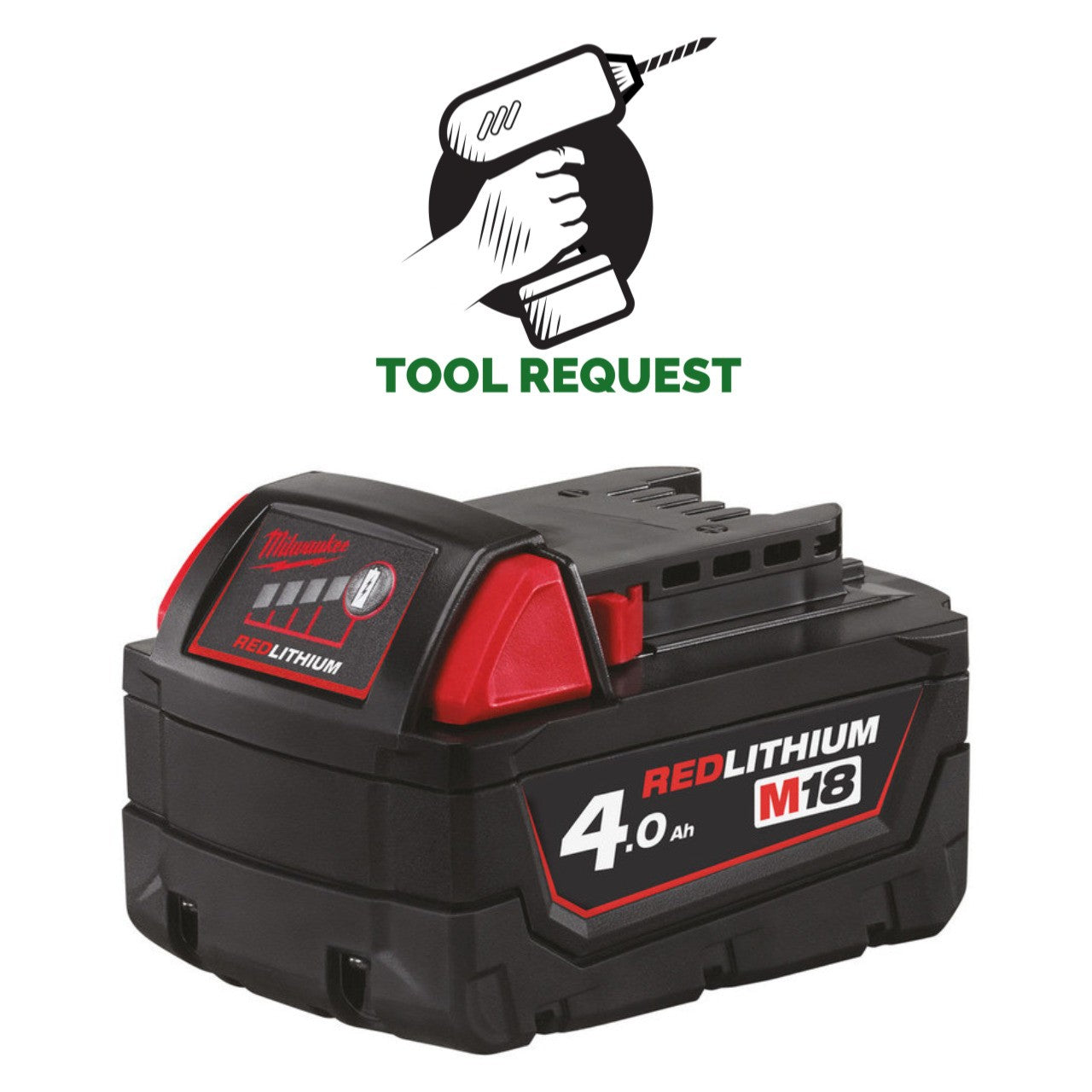 Milwaukee M18B4 18V 4.0Ah RedLithium-Ion Battery