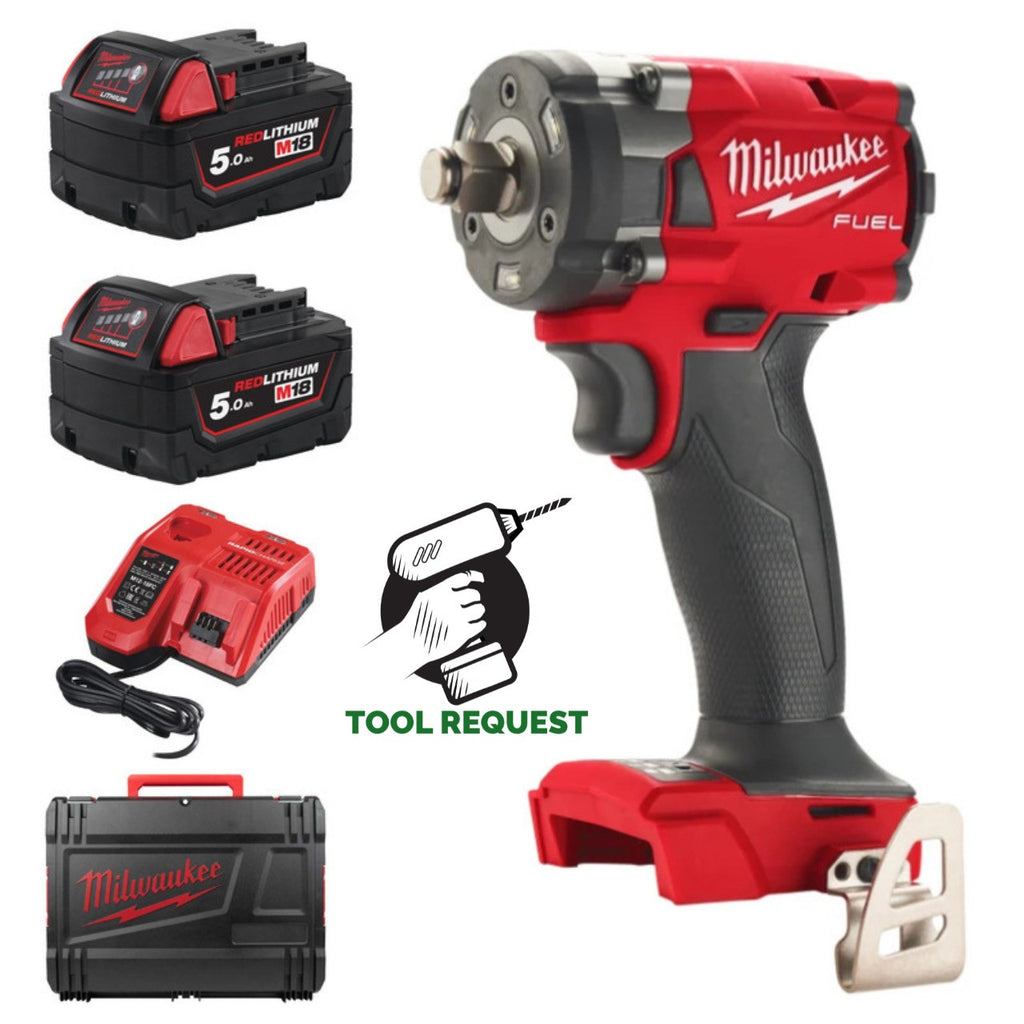 Milwaukee M18FIW2F38-502X 'FUEL' 3/8" Compact Impact Wrench Kit 2 x 5.0AH Batts
