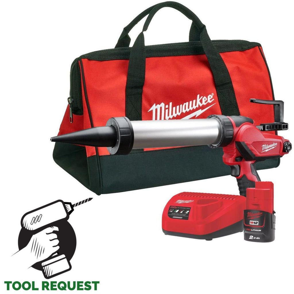 Milwaukee M12PCG/400A-201B 12v Sub Compact Caulk Gun Kit 400ml Tube