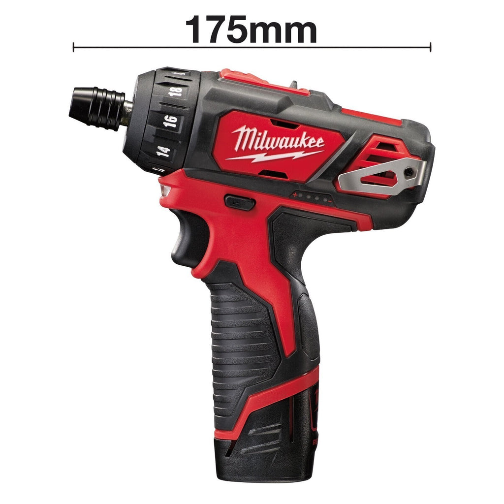 Milwaukee M12SET1D-152B 12v Sub-Compact Screwdriver 2 x 1.5ah Li-ion