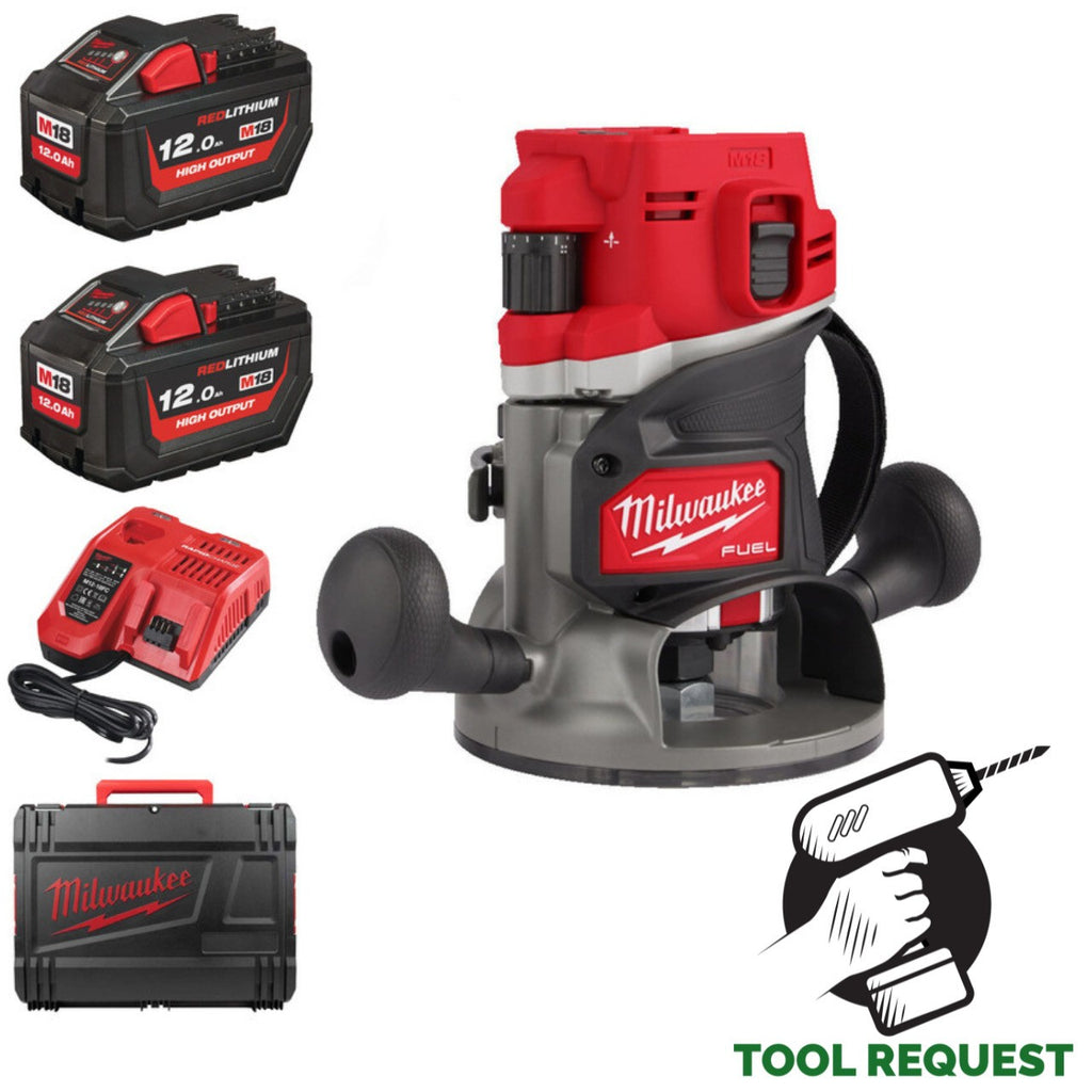 Milwaukee M18FR12-0X 18v Fuel 1/2" Router Kit - 2 x 12.0ah High Output Batteries