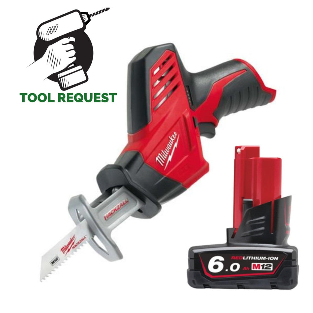 Milwaukee C12HZ-0 12V Sub-Compact Hackzall (Body Only) & M12B6 6.0Ah Battery