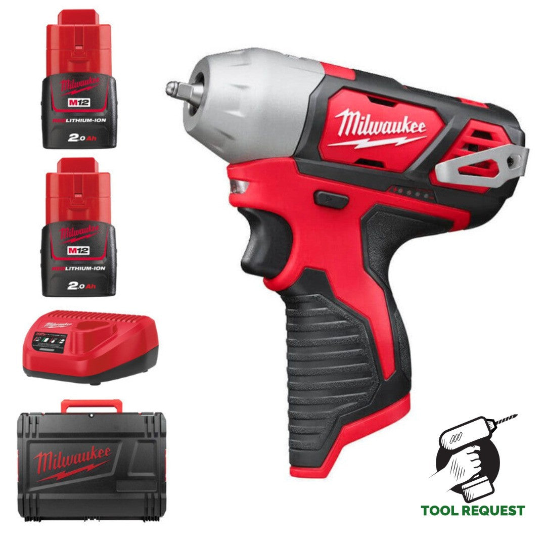 Milwaukee M12BIW14-202C 12V 1/4" Impact Wrench 2 x 2.0Ah, Batts, Charger, Case