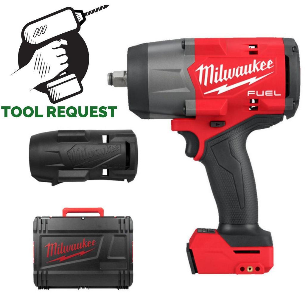 Milwaukee M18FHIW2F12-0X 18v Fuel 1/2" High Torque Impact Wrench, Rubber Sleeve