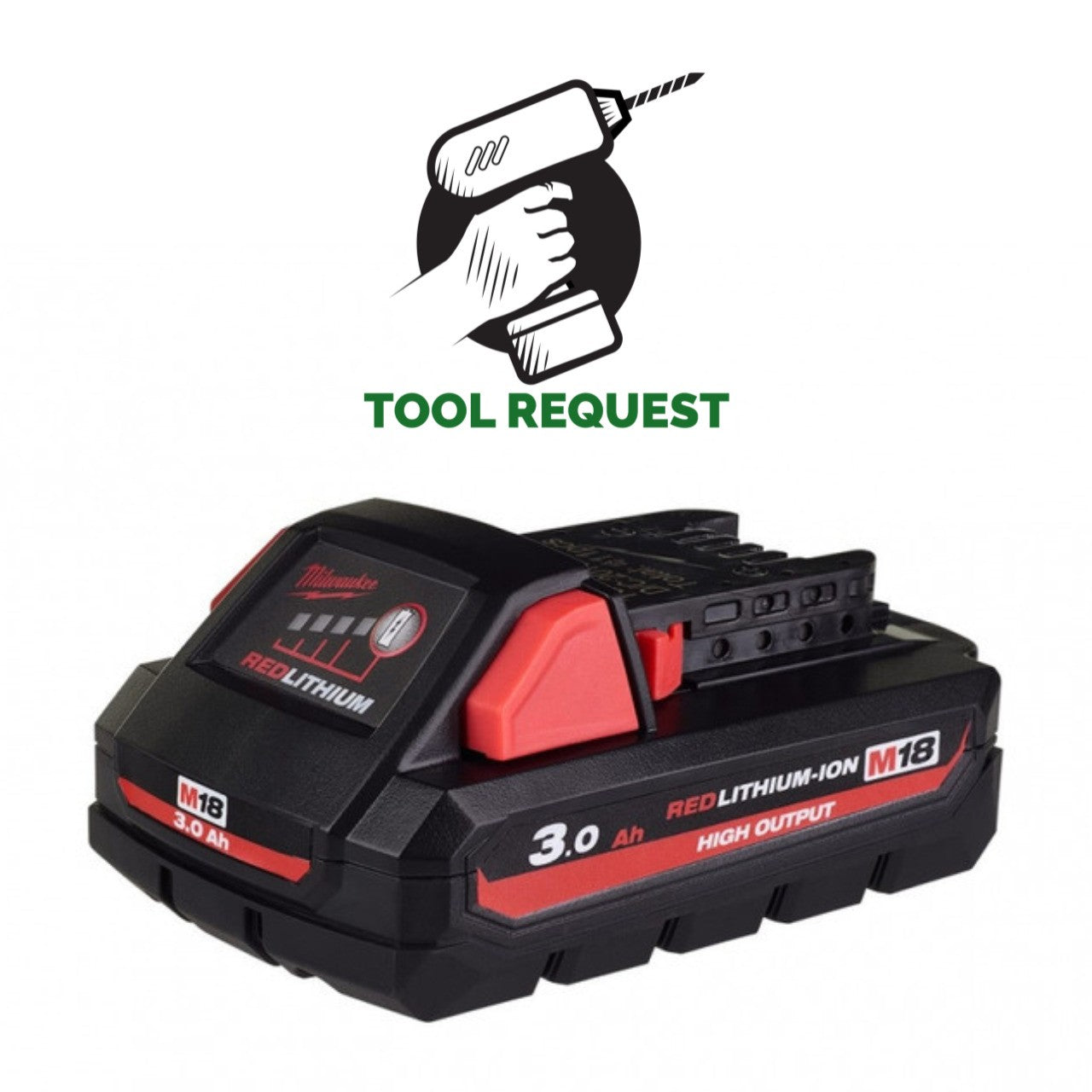 Milwaukee M18HB3 18V 3.0Ah RedLithium-Ion High Output Battery