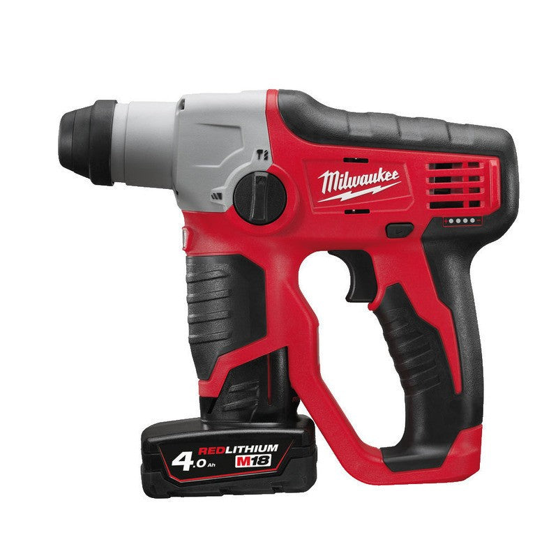 Milwaukee M12H-402C 12v Sub Compact SDS+ Hammer Drill Kit - 2 x 4.0ah Batteries