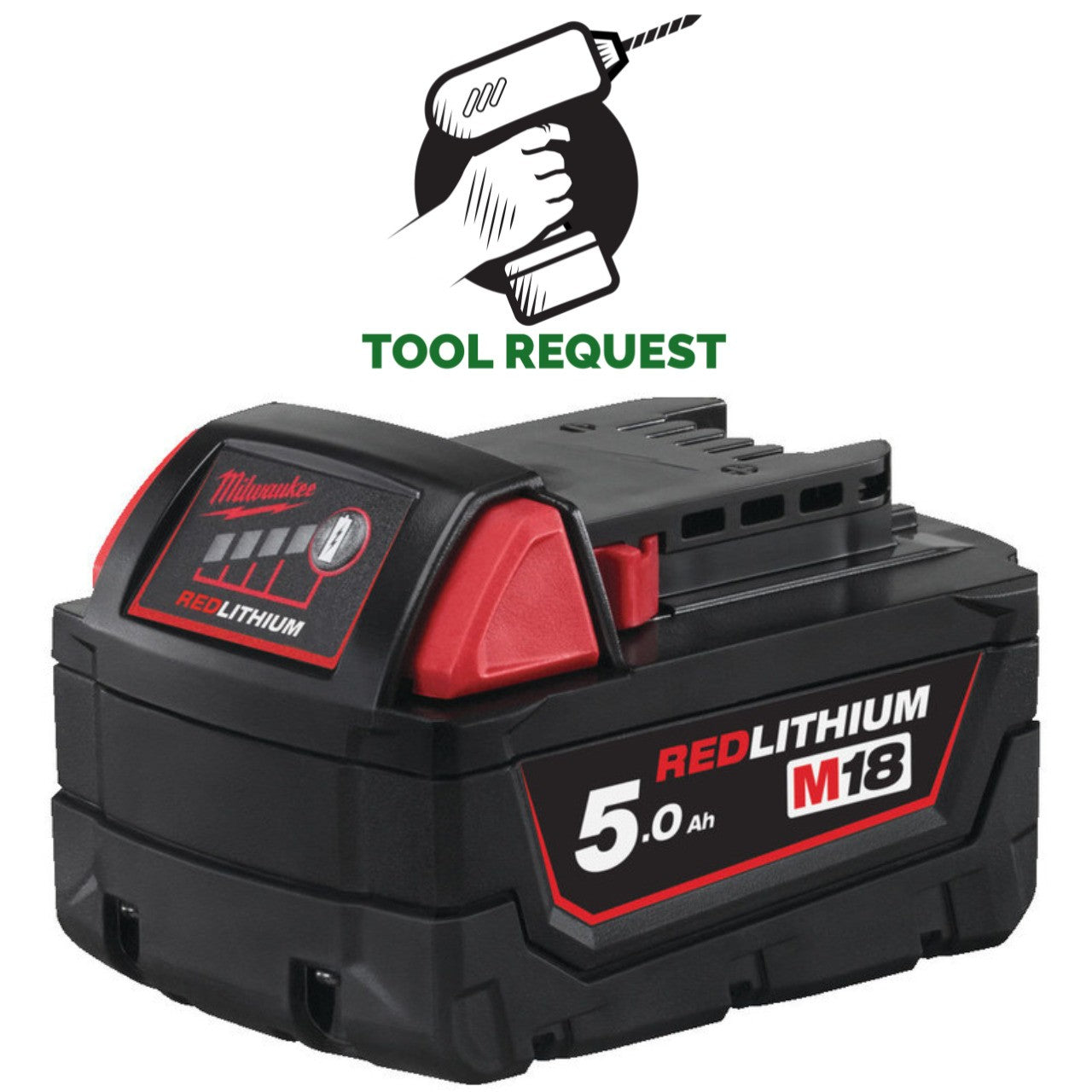 Milwaukee M18B5 18V 5.0Ah RedLithium-Ion Battery