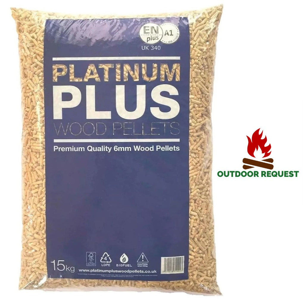 Platinum Plus Wood Pellets 15kg Bag 6mm for Pizza Ovens, Fire Pit and BBQ