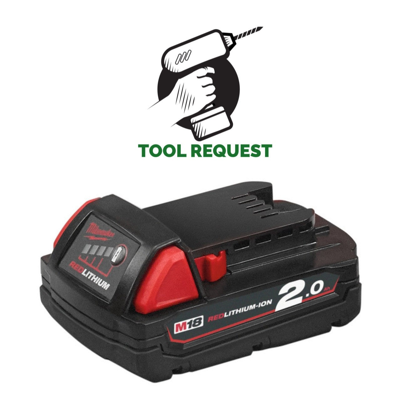 Milwaukee M18B2 18V 2.0Ah RedLithium-Ion Battery
