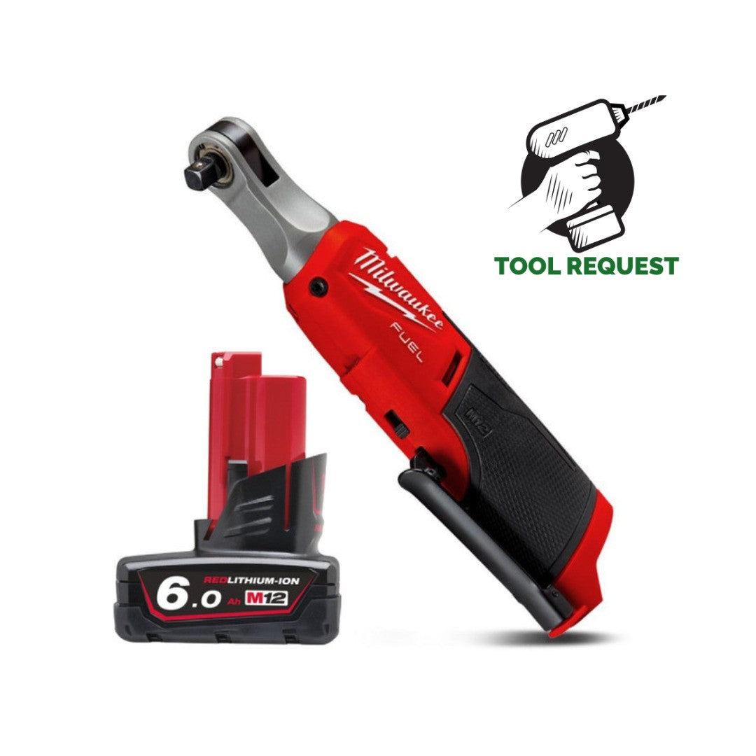 Milwaukee M12FHIR38-0 12V 3/8inch Brushless High Speed Ratchet & 6.0Ah Battery