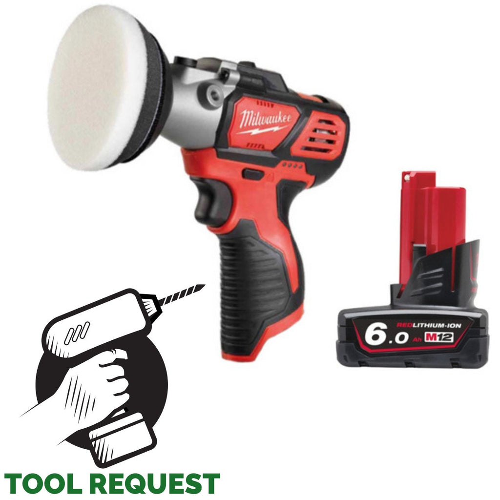 Milwaukee M12BPS-0 12V Sub Compact Polisher Sander (Body Only) & M12B6 6.0Ah Bat