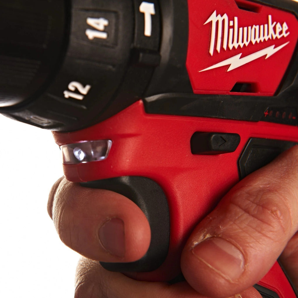 Milwaukee M12BPD-202C 12v Sub Compact Hammer Drill Kit - 2 x 2.0ah Batteries
