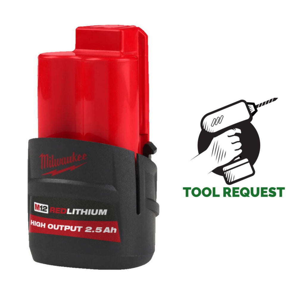 Milwaukee M12HB2.5 12v High Output 2.5ah Battery