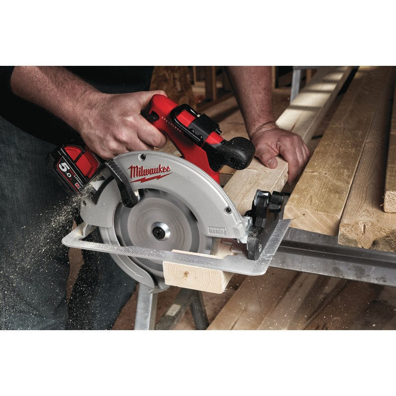 Milwaukee M18BLCS66-502X 18v 190mm Circular Saw Kit - 2 x 5.0ah Batteries