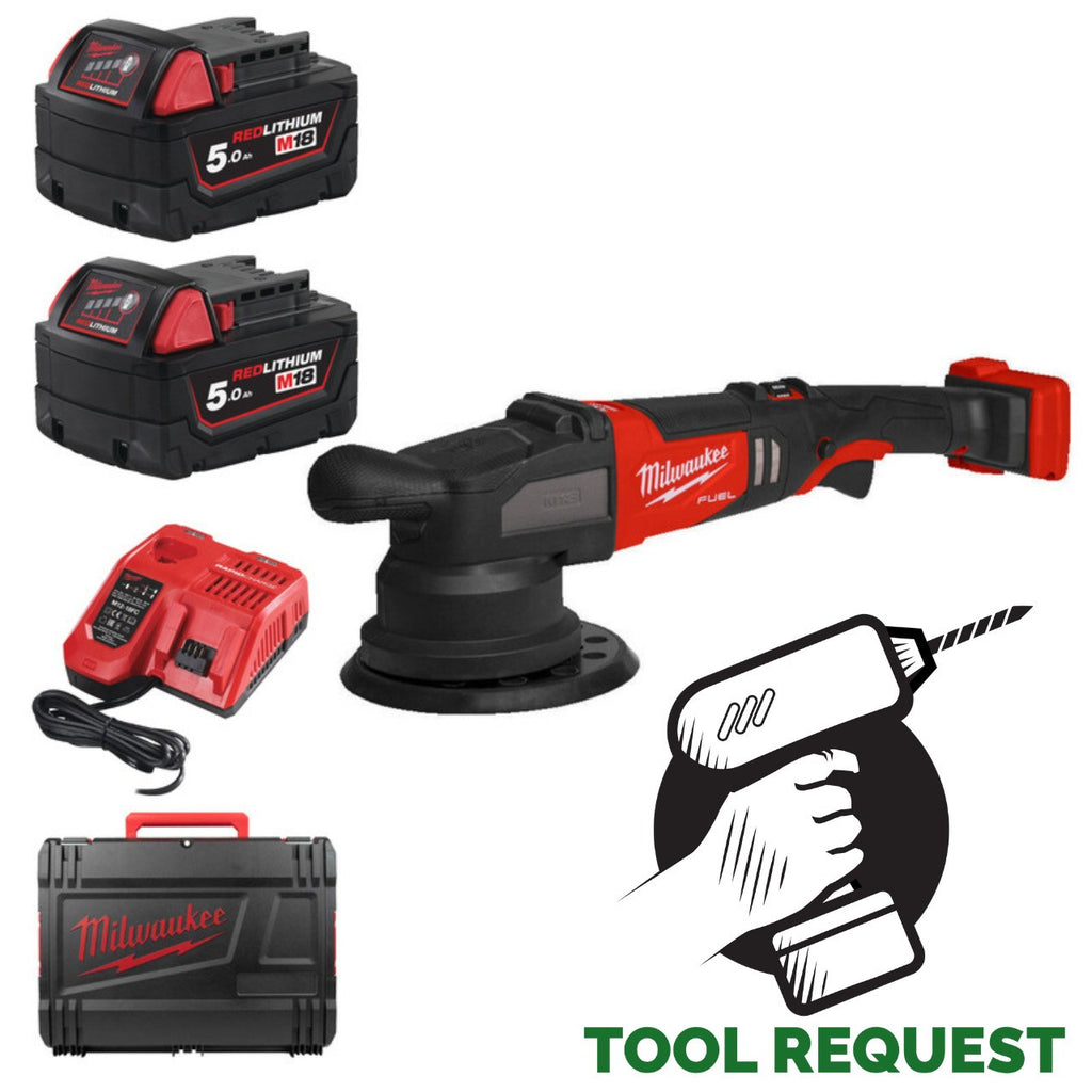 Milwaukee M18FROP21-0X 18v Fuel Random Orbital Polisher Kit, 2 x 5.0ah Batteries