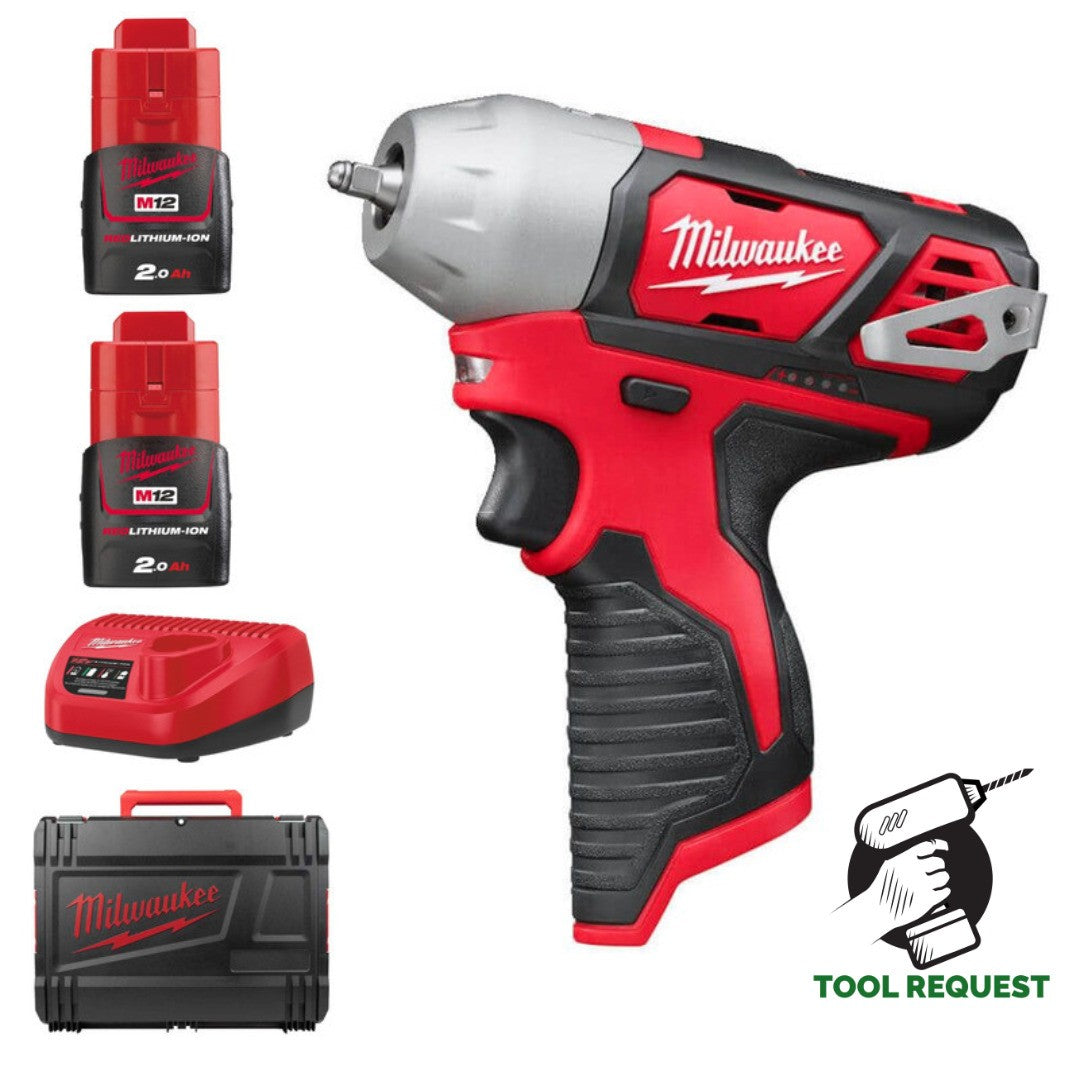 Milwaukee M12BIW14-202C 12V 1/4" Compact Impact Wrench Kit (2 x 2.0Ah RedLithium