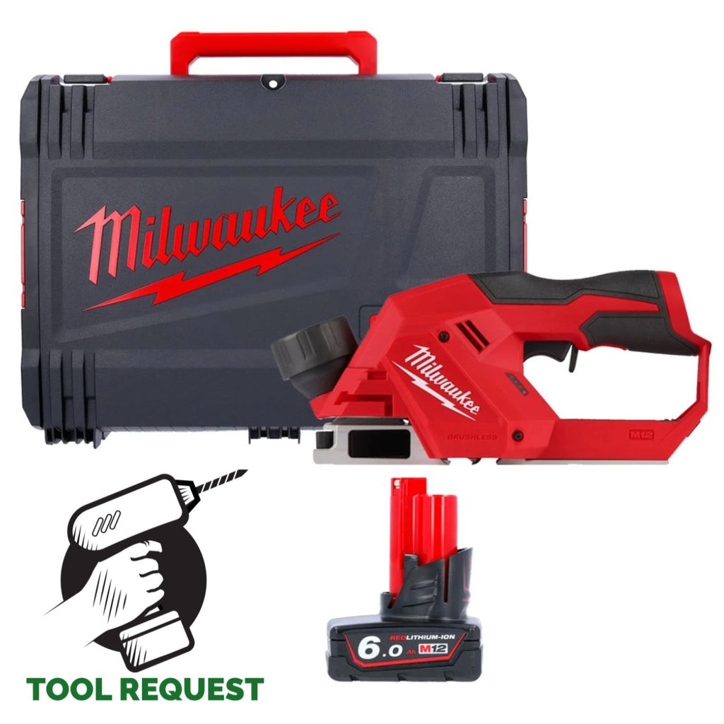 Milwaukee M12BLP-0X 12v Planer in Case & 6.0ah Battery