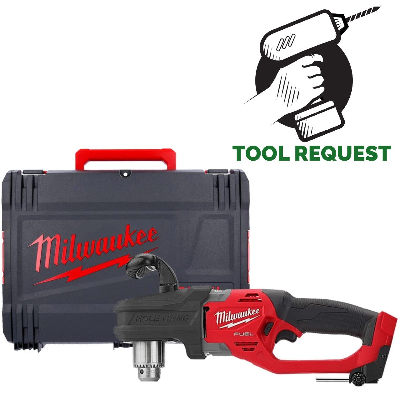 Milwaukee M18CRAD2-0X M18 Fuel Right Angle Drill Hole Hawg Naked in Case