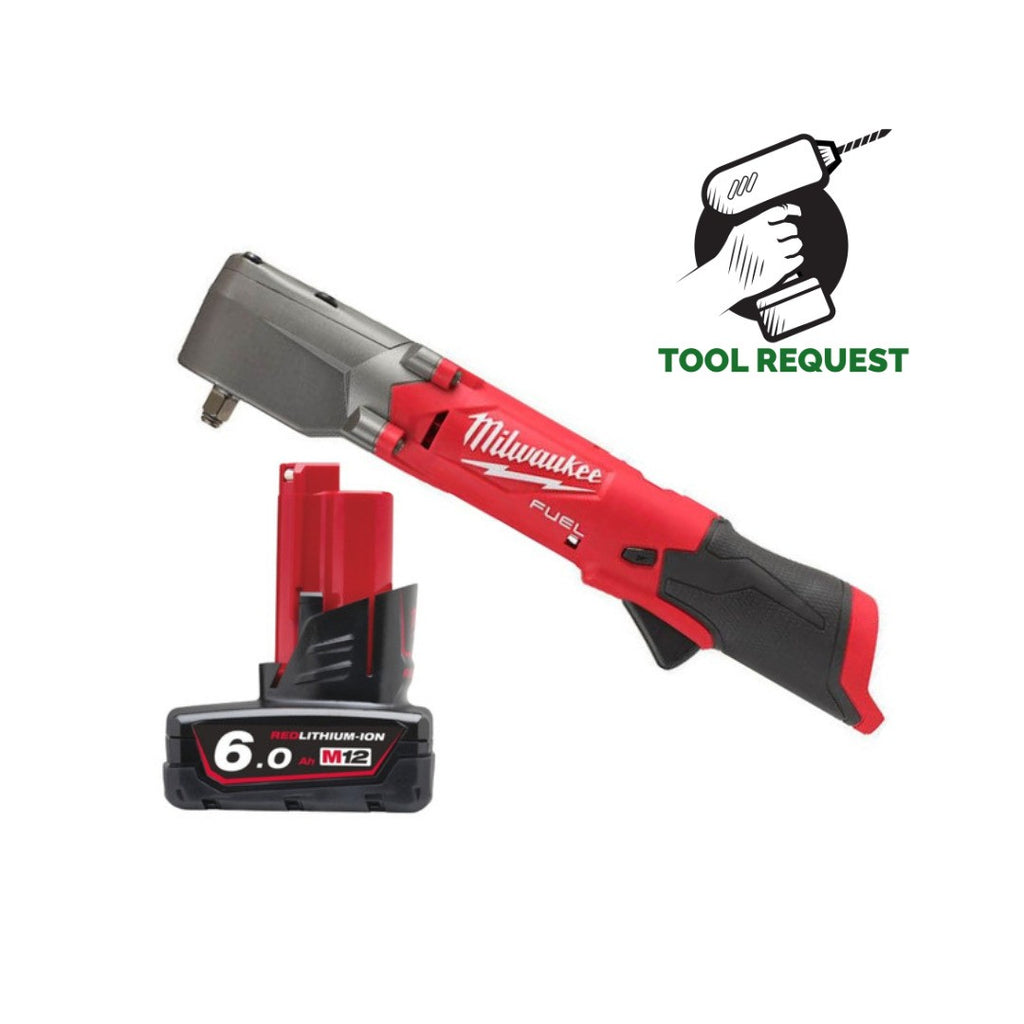Milwaukee M12FRAIWF38-0 12V Fuel 3/8" Right Angle Impact Wrench & 6.0Ah Battery