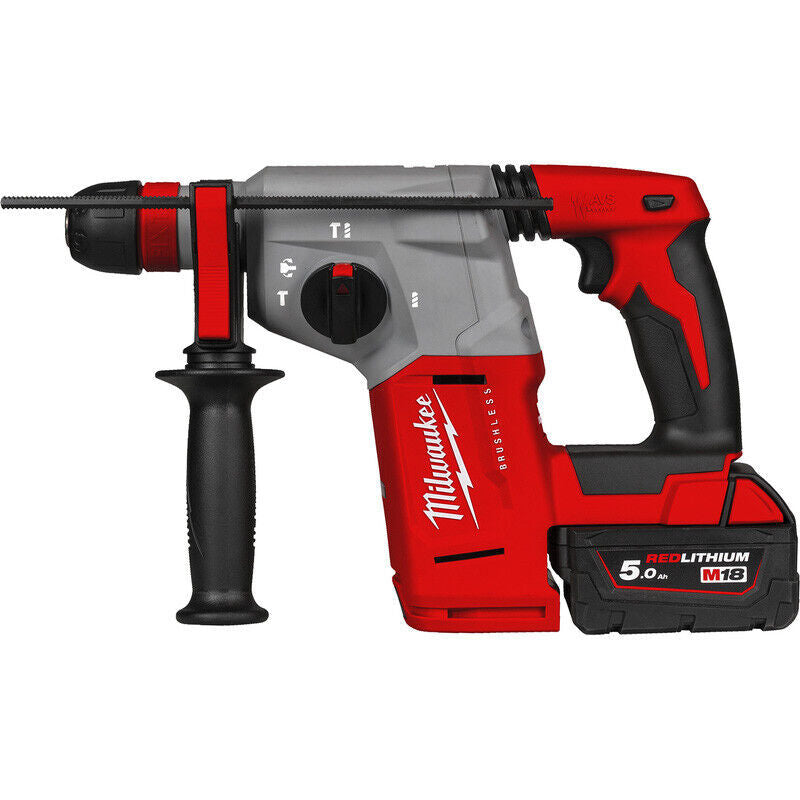 Milwaukee M18BLHX-501X 18v Brushless 4 Mode 26mm SDS-Plus Hammer, Fixtec Chuck